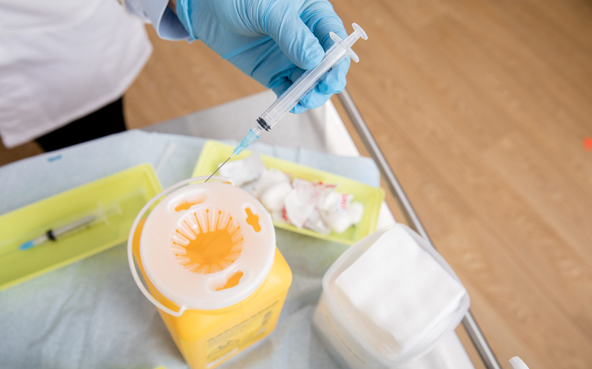 disposable sharps container