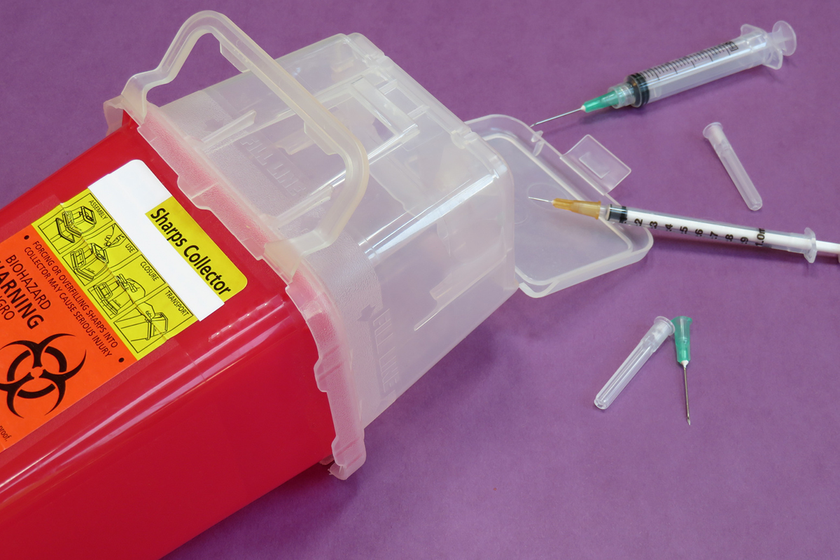 sharps disposal container